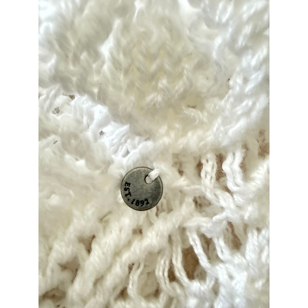 Vintage Abercrombie & Fitch White Crochet Knit Tank Top Y2K Boho 2000s 150122130 - Picture 4 of 8